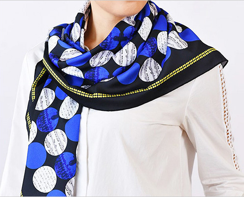 polyester scarf, polyester scarf manufacture, polyester transfer scarf, polyester scarf transfer printing,